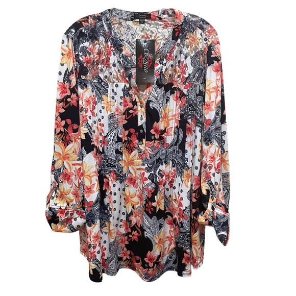 Tops Floral Paisley Print Blouse Plus Size 3x Poshmark